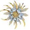 Stylish Unique Gold / Silver Rhinestone Flower Brooch for Ladies Costume