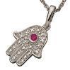 CZ Stones Hamsa Hand Jewelry 925 Silver Hamsa Hand Themed Pendant