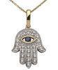 925 Silver Hamsa Hand Jewelry Hand of Fatima Evil Eye Necklace