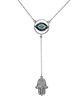 Fashionable Cubic Zirconia Sterling Silver Hamsa Hand Pendant for Girls