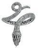 CZ Animal Themed Jewelry Snake Shaped Sterling Silver Cuff Bracelet