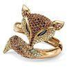 Gold plated Animal Themed Multicolor Cubic Zirconia Fox Bangle Bracelet