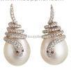 Fashion Animal Themed Multicolor Zircon Snake With White Pearl Drop Earrings