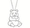 Animal Themed Cute Cubic Zirconia Panda Necklace of Sterling Silver