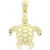 925 Sterling Silver Animal Themed Jewelry Yellow Gold Sea Turtle Pendant