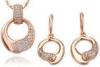 Rose Gold Ladies Jewelry Sets Earrings And Necklace Crystal Jewelry Sets
