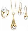 White Pearl Fashion Ladies Jewelry Sets Gold Plated Jewelry Sets