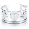 Sterling Silver Personalised Jewellery Women Wide Heart Shaped Bnagle