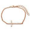 Custom Logo Personalised Jewellery Crystal Cross Rose Gold Bracelet