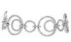 Solid Silver Personalised Jewellery Circle Crystal Rhodoum Plated Bracelet
