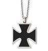 Design Simple Personalised Jewellery Black Enamel Cross Pendant