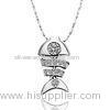 Cute Crystal Fishbone Necklace Pendant Support Rhodium / Yellow Gold Plating