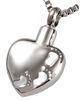 Custom Footprint On Heart Cremation Pendant of 316 Stainless Steel