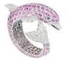 Custom Made Beautiful Cubic Zircon Dolphin Ring Jewelry of Silver Plated