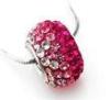 Crystal Bead Charm 925 Sterling Silver Red Crystal Jewelry Bead