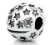 Silver Antique Silver Star Shaped Bracelet Charm Jewelry Beads Support Rhodium