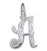 Novelty 925 Silver Engraved Hawaiian Jewelry Initial Letter Pendant Charm