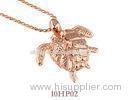 Rose Gold Sterling Silver Hawaiian Jewelry Cute Sea Turtle Hawaiian Pendant