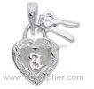 Girls Lover 925 Silver Hawaiian Jewelry , Heart Lock And Key Hawaiian Pendant