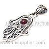 Arabian Ethnic Hamsa Hand Jewelry 925 Hamsa Hand Red Bead Charm Pendant