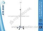 Hospital Accessories Height Adjustable Stainless Steel IV Pole With Wheels For Bed