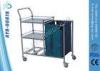 Medical Equipment Stainless Steel Nursing Cart / Hospital Sheet Trolley With Three Shelves