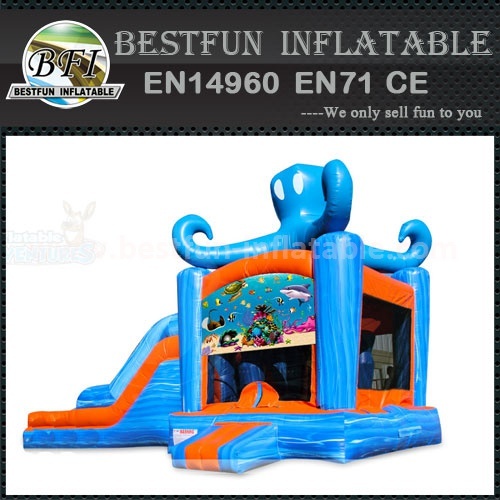 Cheap commercial inflatable octopus combo with slide