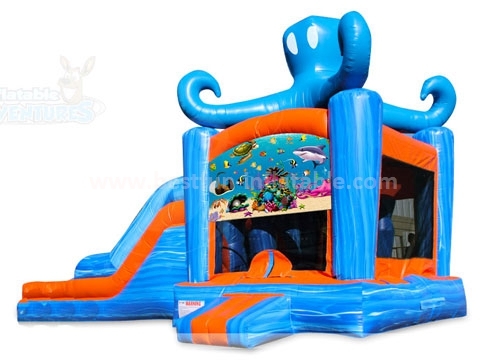 Cheap commercial inflatable octopus combo with slide