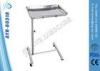 Four Castors Height Adjustable Meical Trolley , Hospital Mayo Table