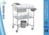 Two Shelves Stainless Steel Dressing Medical Trolleys With Tray And Bucket