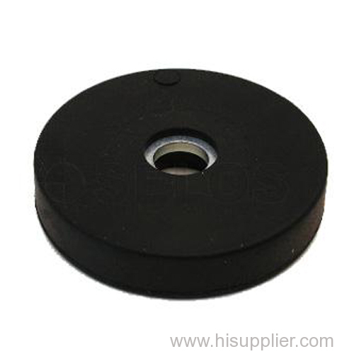 Permanent Neodymium Magnets Ring D30 x d10 x 5mm With Black Rubber Coating