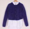 Customized Fine Knit Sweaters Angora Cardigan Outwear Young Girls Knitwear