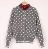 Simple Wool Sweaters Dots Jacquard Causel Cardigan Knitwear Girls Outwear Top