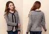 Fashion Cardigan Womens Sweater Coats / Winter Thick Ladies Wool Sweaters in Gray