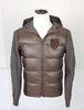 Woven and knitted patchwork Mens Padded Jacket with personalized LOGO
