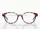 Round Plastic Retro Eyeglass Frames For Girls , High Viscosity Polycarbonate Pink / Orange