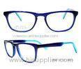 Blue / Brown / Grey Demo Lens Acetate Optical Frames Spring Hinge For Lady