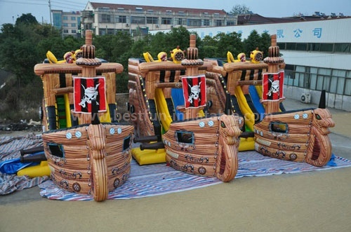 Commercial portable Bouncer Inflatable Slide Pirate Ship Inflatable Slide