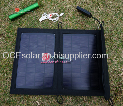 7 watt Solar Charger Pack with LED Flashlight and Lithium Battery Backup