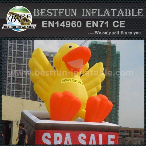 Inflatable yellow duck for advertising