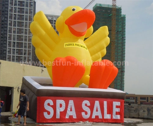 Inflatable yellow duck for advertising