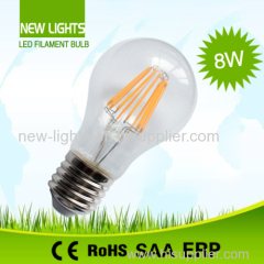 White glass led light bulb A60 8W