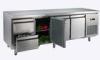 Counter Depth Reach In Refrigerator Freezer With Two Drawers / Three Doors