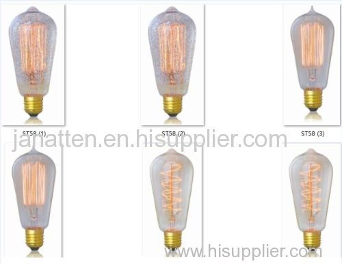 ST58 Old Fashioned Edison Light Bulbs China manufacturer bulb light lamp light fixture incandescent electric lamp e27