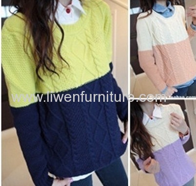 Quilted casual twist loose sweater