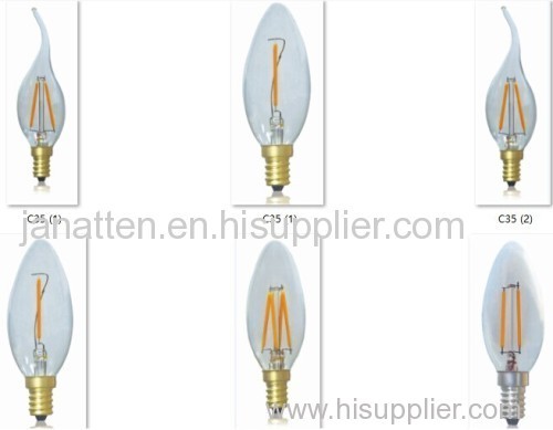 China LED lights lighting produce factory Edison Candle bulb led C35 E14 110V-130V lamp led bulb displays led high power