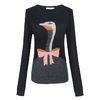 lady's hanmake swan knittng wool sweater black sweater fo womens knit