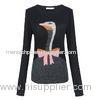 lady's hanmake swan knittng wool sweater black sweater fo womens knit