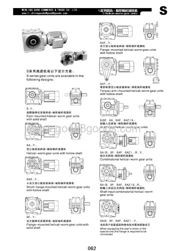 SA87 hollow  shaft worm gearbox with 7.5kw motor 