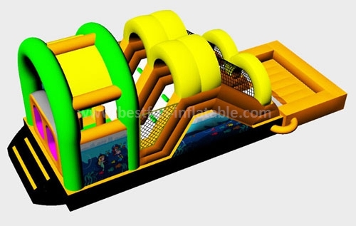 EN14960 new designed inflatable slide obstacle course